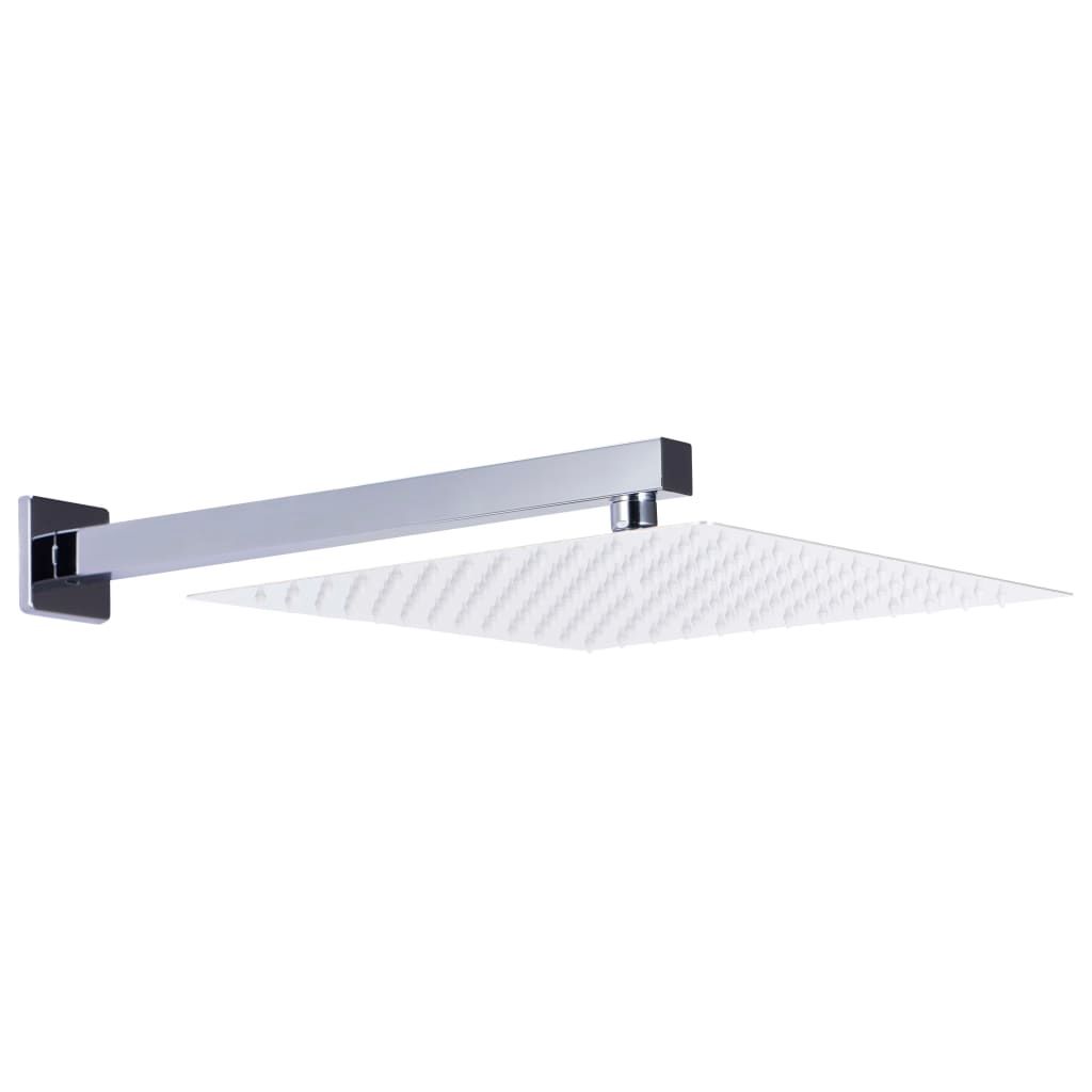 Braccio di Supporto Doccia Quadrato Acciaio 201 Argento 30 cm vidaXL
