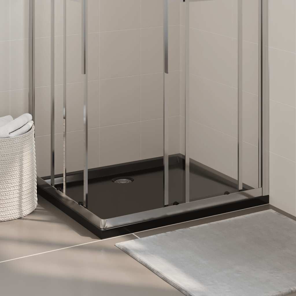 Piatto Doccia in ABS Rettangolare Nero 80x90 cm vidaXL