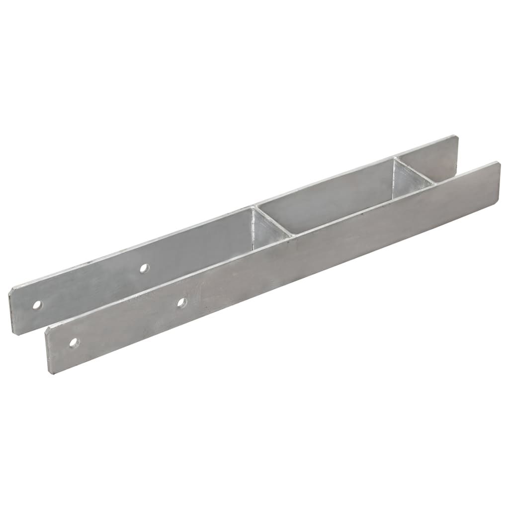 Picchetti per Recinzione 6 pz Argento 7x6x60 cm Acciaio Zincato vidaXL
