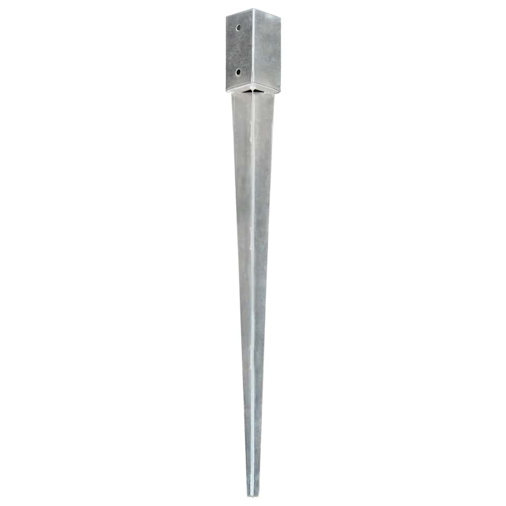 Picchetti di Terra 6 pz Argento 7x7x90 cm in Acciaio Zincato vidaXL