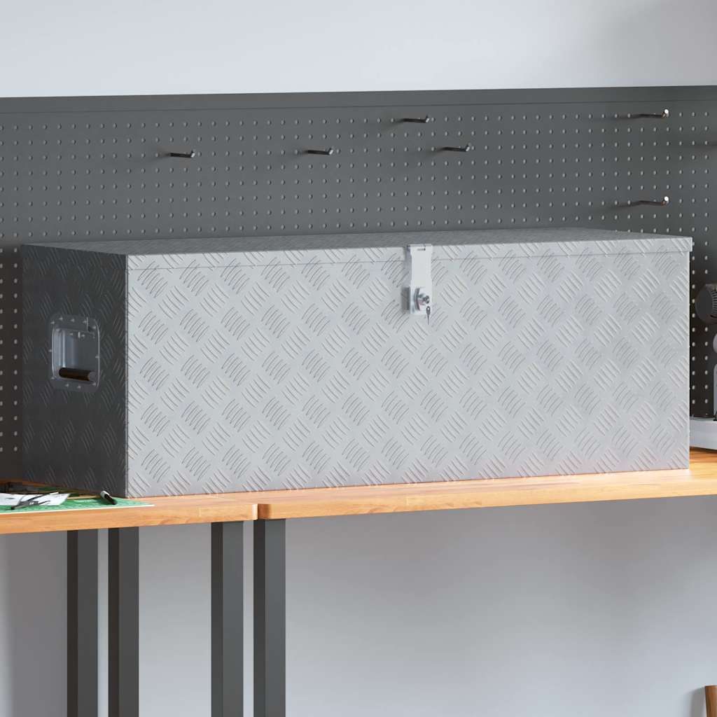 Cassetta in Alluminio 110,5x38,5x40cm Argento vidaXL