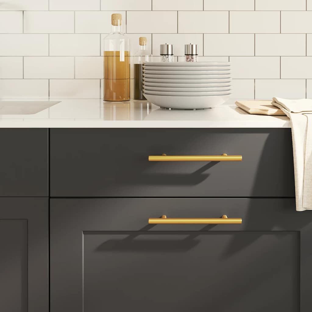 Maniglie per Mobili 10pz Oro 128mm in Acciaio Inox vidaXL