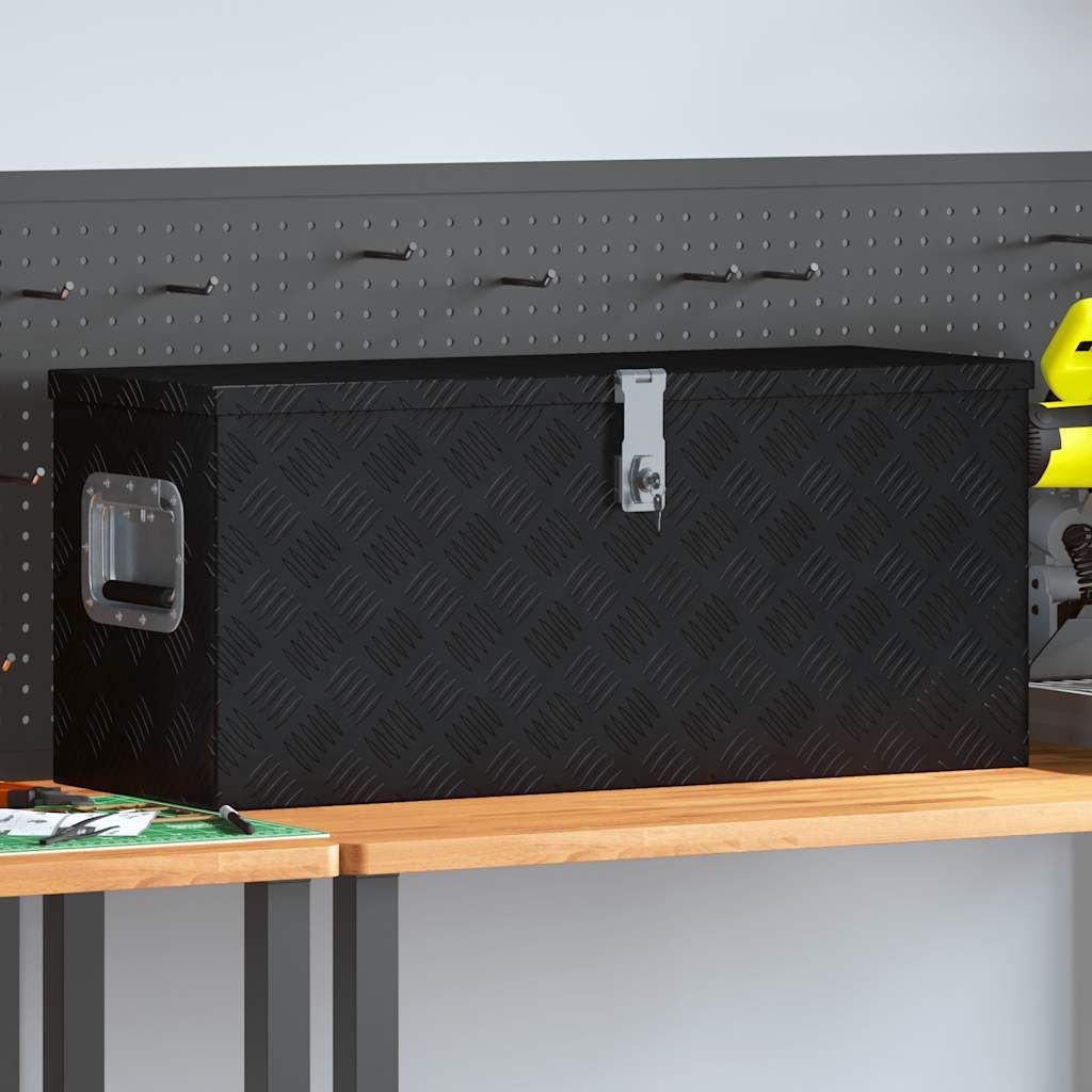 Cassetta in Alluminio 80x30x35 cm Nera vidaXL