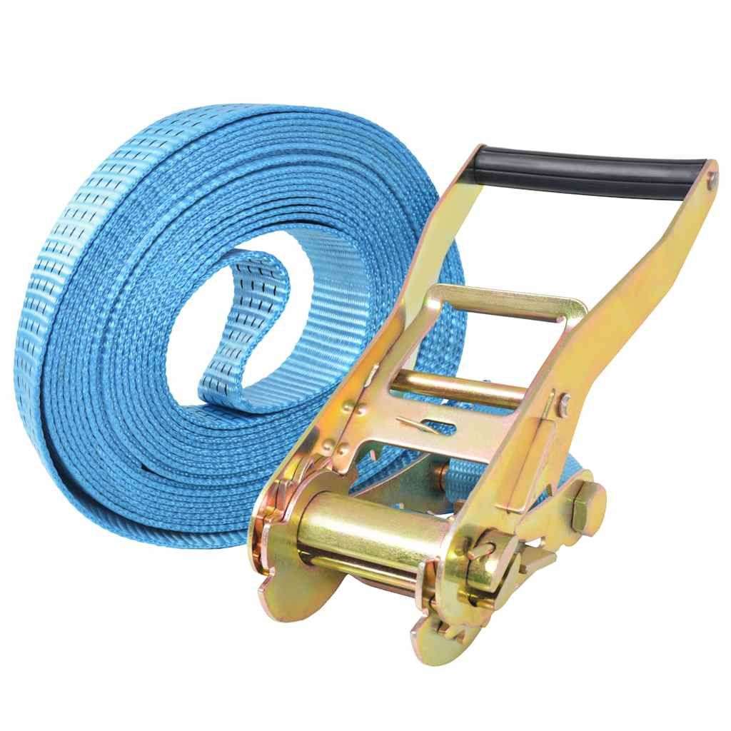 Cinghie d'Ancoraggio 4 pz a Cricchetto 4 T 8mx50mm Blu vidaXL