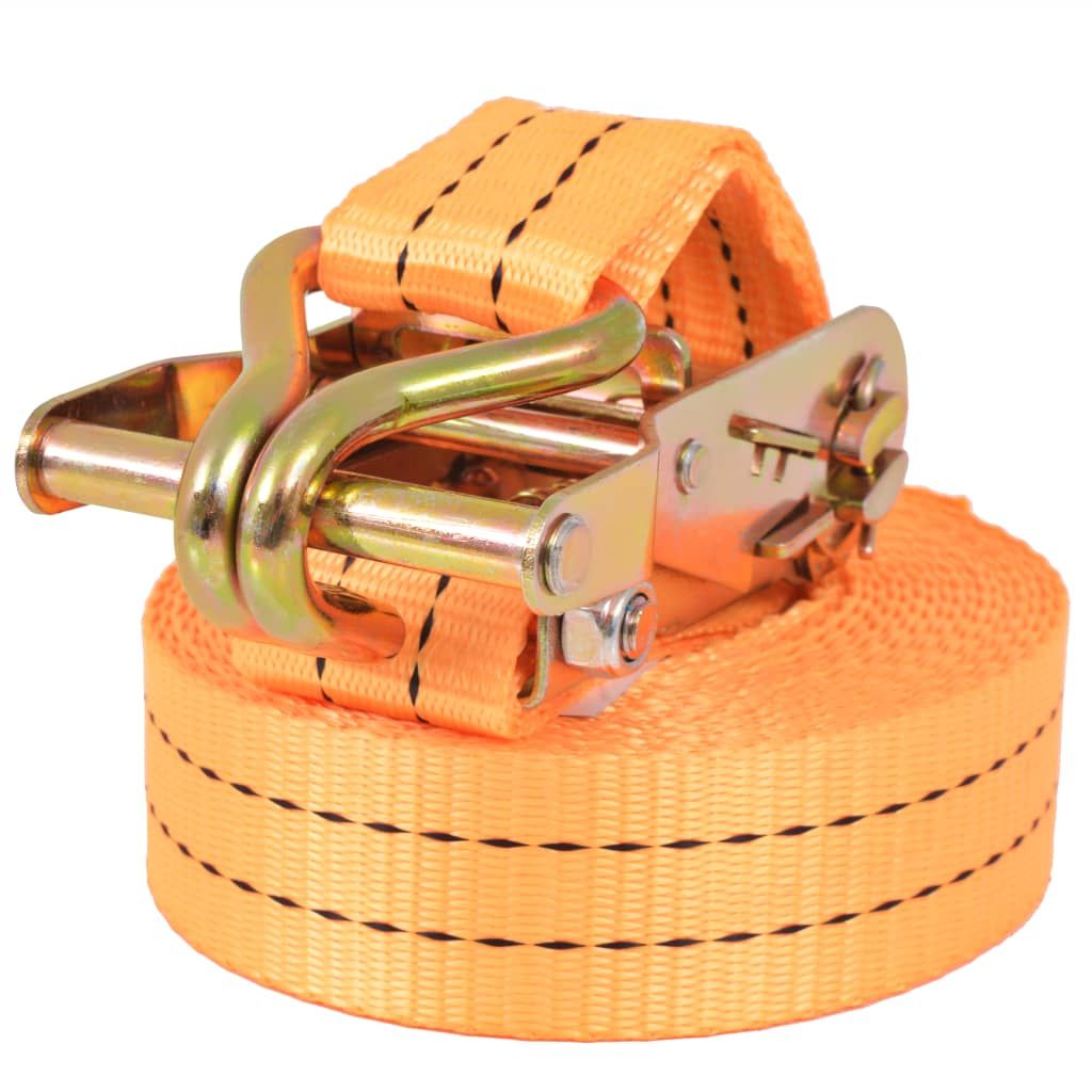 Cinghie d'Ancoraggio 4 pz a Cricchetto 1 T 6mx38mm Arancione vidaXL