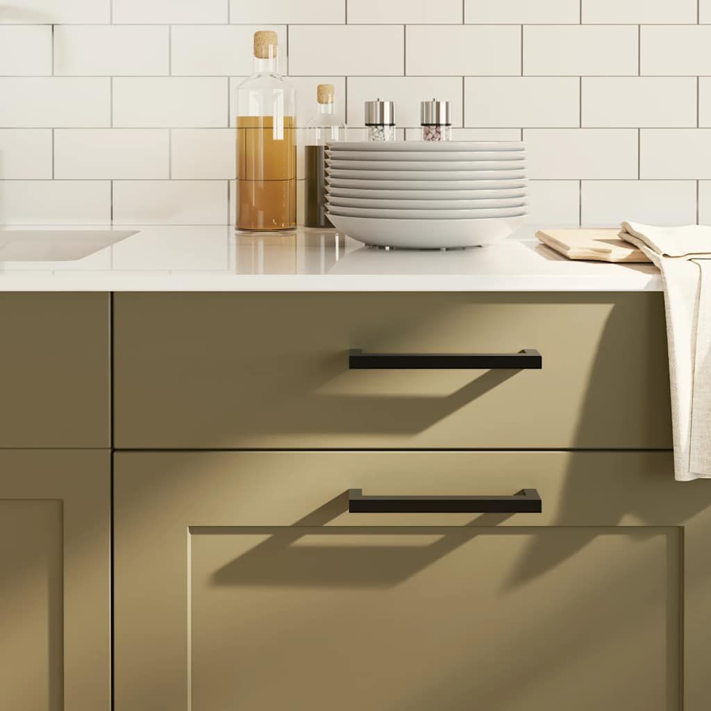Maniglie per Mobili 10pz Nere 160mm in Acciaio Inox vidaXL
