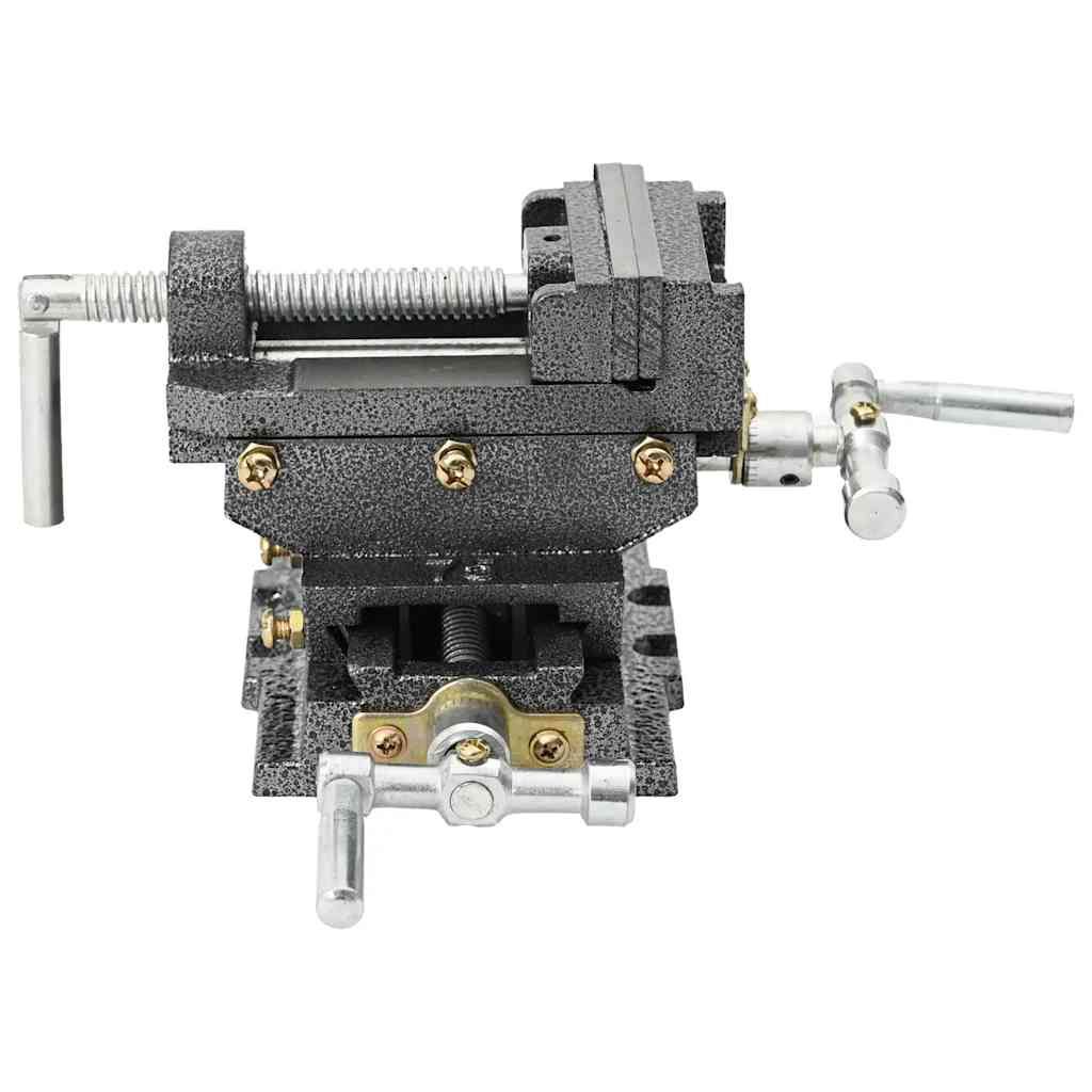 Morsa Manuale con Slitta Trasversale per Trapano a Colonna 70mm vidaXL