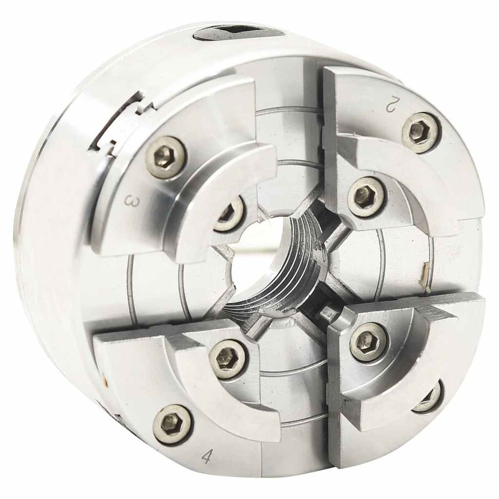 Mandrino per Legno a 4 Griffe M33 in Acciaio Argento 96 mm vidaXL