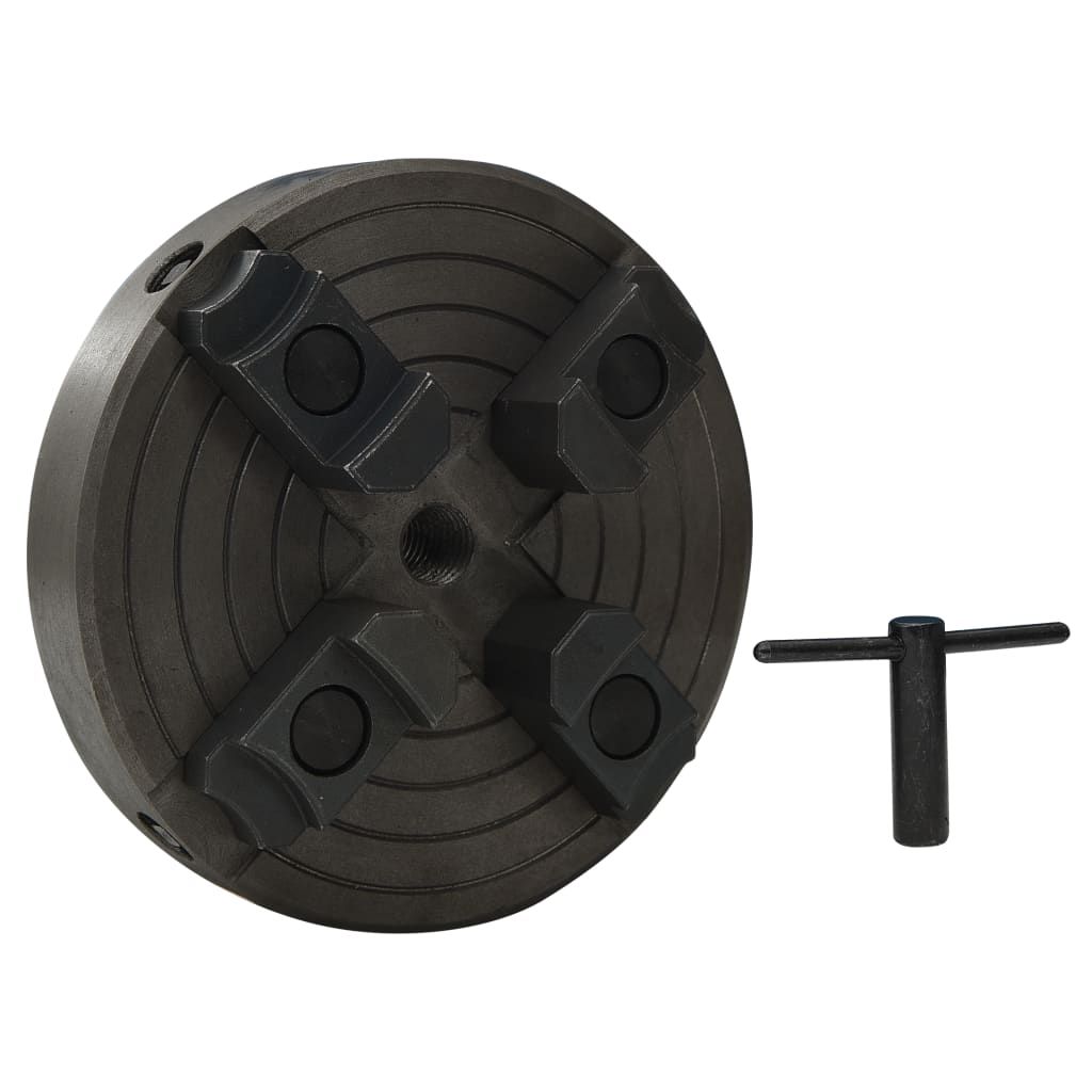 Mandrino in Legno a 4 Ganasce M18 in Acciaio Nero 150x63 mm vidaXL