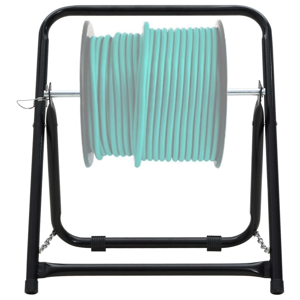 Carrello Avvolgitubo 48cm 45kg Nero Acciaio Verniciato Polvere vidaXL