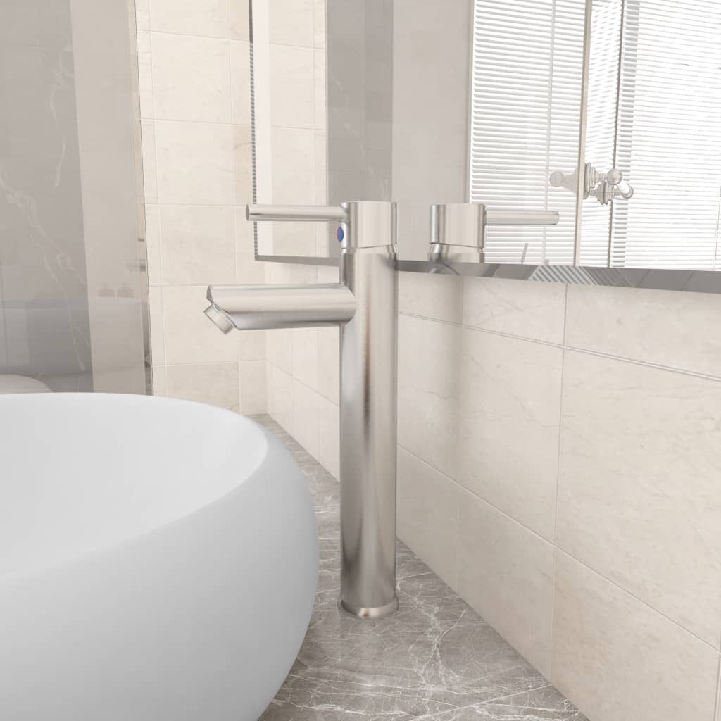 Rubinetto Miscelatore da Bagno Argento 12x30 cm vidaXL