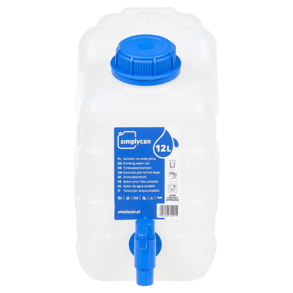 Contenitore Acqua con Rubinetto Trasparente 10 L in Plastica vidaXL