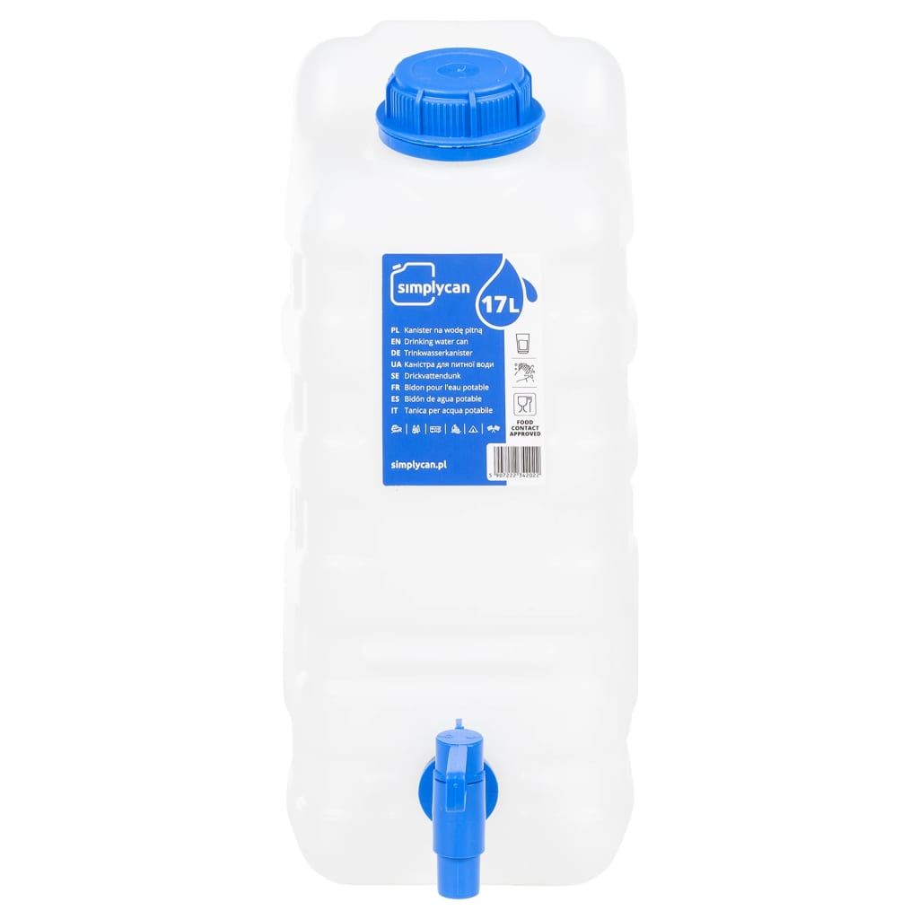 Contenitore Acqua con Rubinetto Trasparente 15 L in Plastica vidaXL