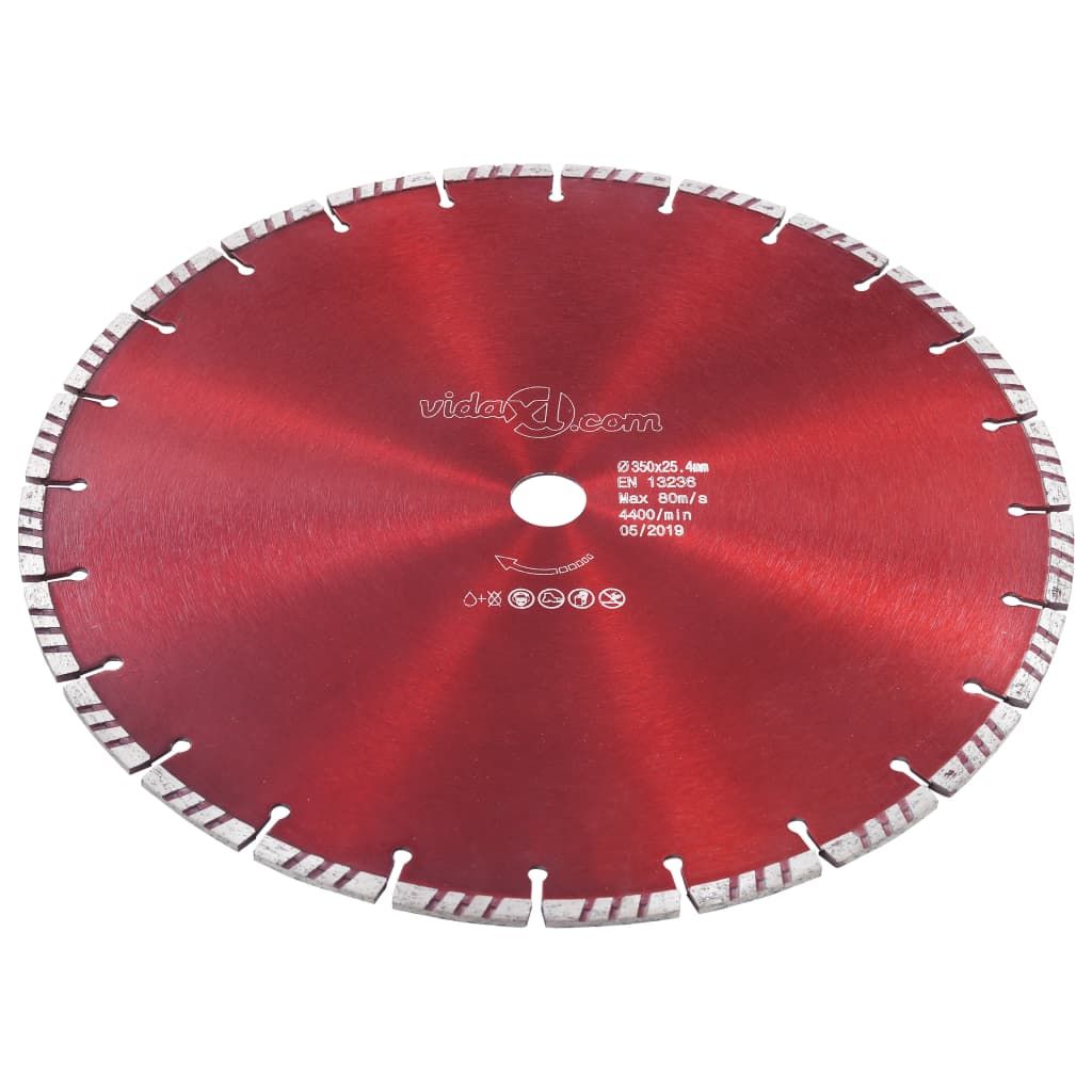 Disco da Taglio Diamantato con Turbo in Acciaio 350 mm vidaXL