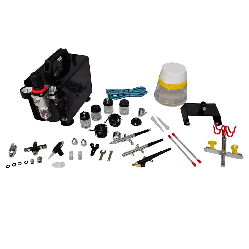 Set Compressore Aerografo con 3 Pistole vidaXL