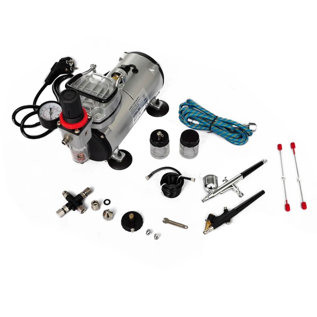 Set Compressore Aerografo con 2 Pistole vidaXL