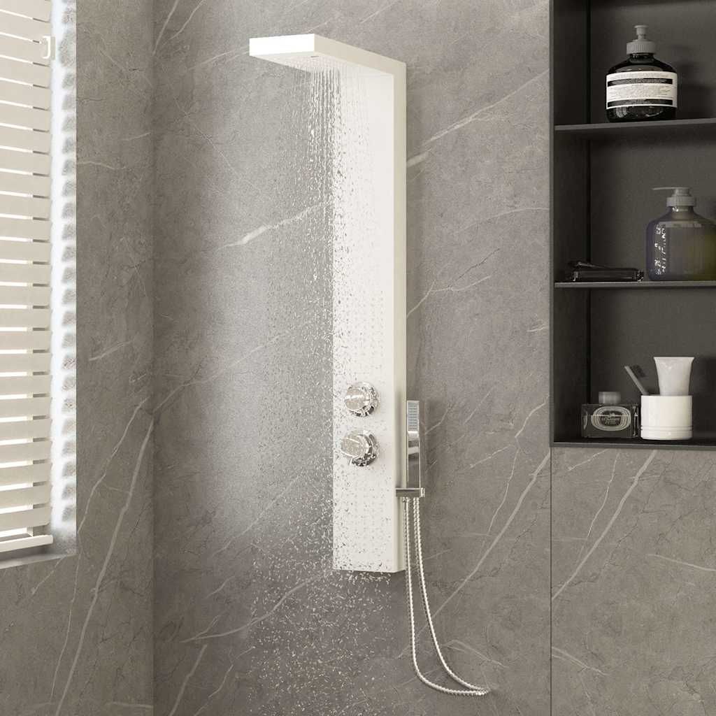 Pannello Doccia in Alluminio Bianco vidaXL
