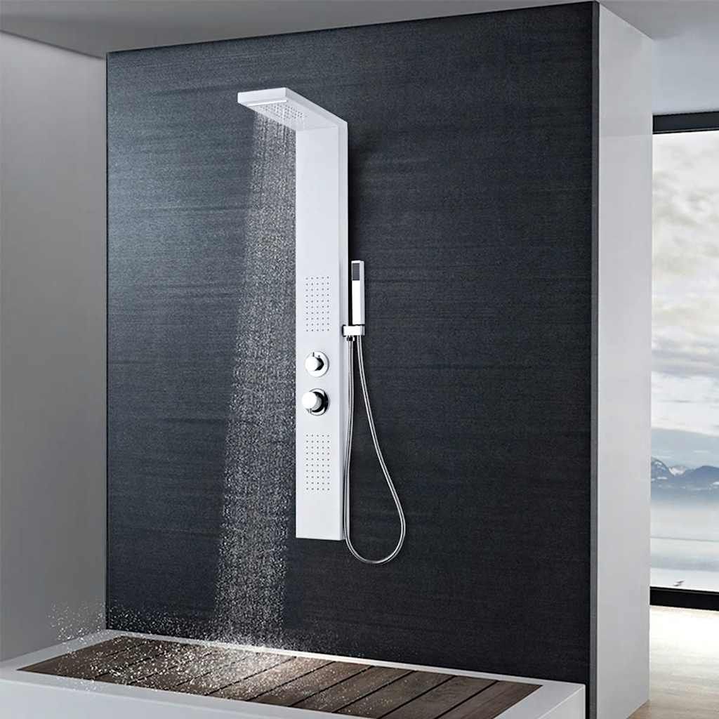 Pannello Doccia in Alluminio Bianco Opaco vidaXL