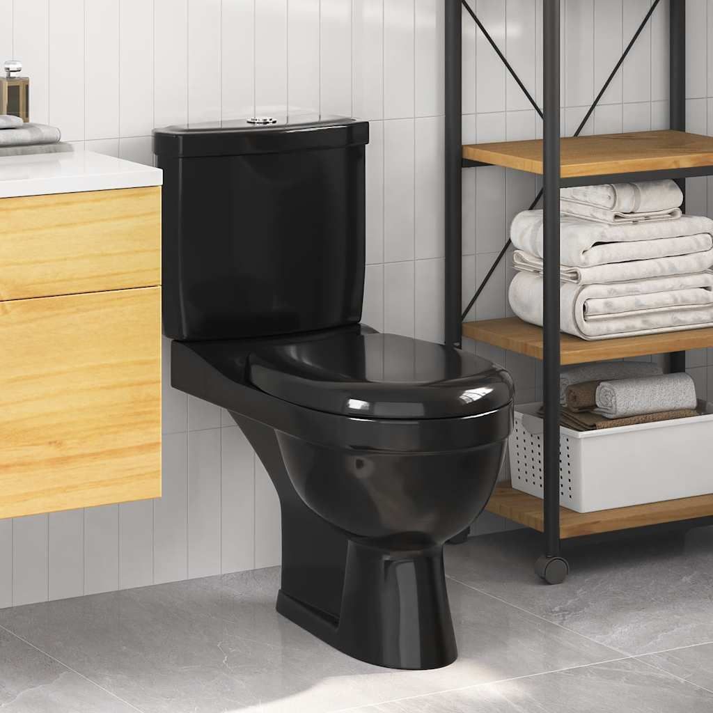 Toilette con Cisterna Nera vidaXL