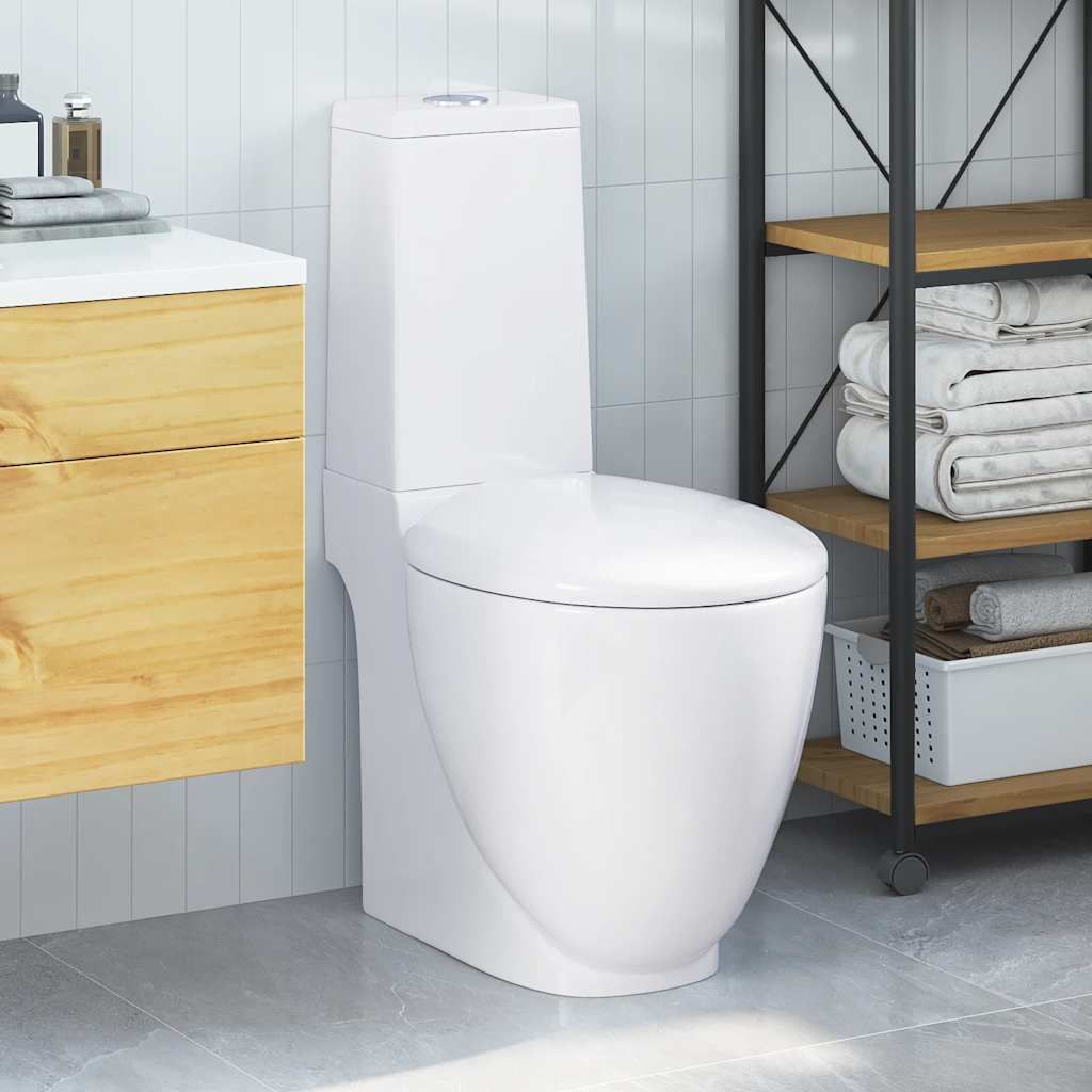 Vaso WC in Ceramica con Scarico Dietro Bianco vidaXL