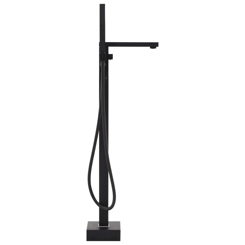 Rubinetto a Colonna Vasca da Bagno Nera Acciaio Inox 90 cm vidaXL
