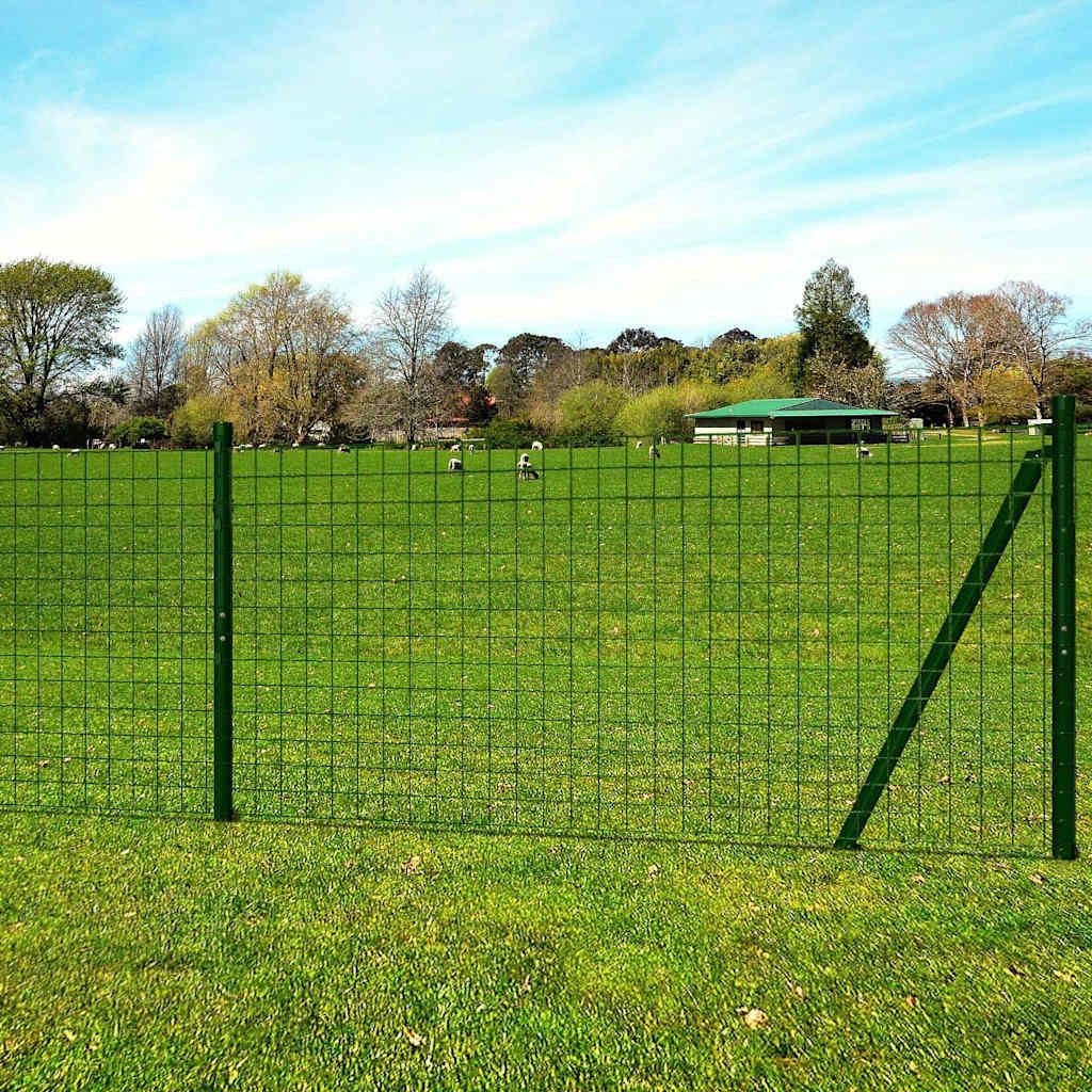 Recinzione Euro in Acciaio 10x1,7 m Verde vidaXL