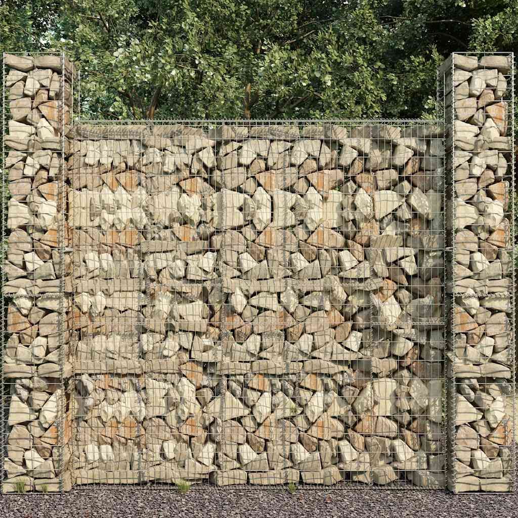 Gabbioni 3 pz in Acciaio Zincato 25x25x197 cm vidaXL