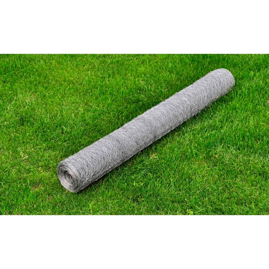 Recinzione in Rete per Pollaio Acciaio Zincato 25x0,75m Argento vidaXL