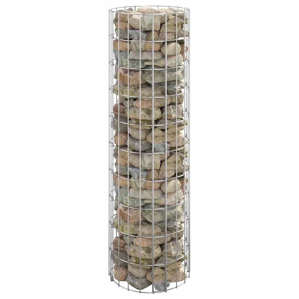 Palo Gabbione Circolare in Acciaio Zincato Ø30x100 cm vidaXL