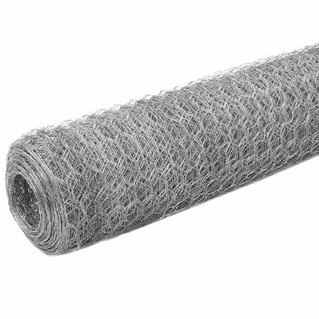 Recinzione in Rete per Pollaio Acciaio Zincato 25x1,5 m Argento vidaXL