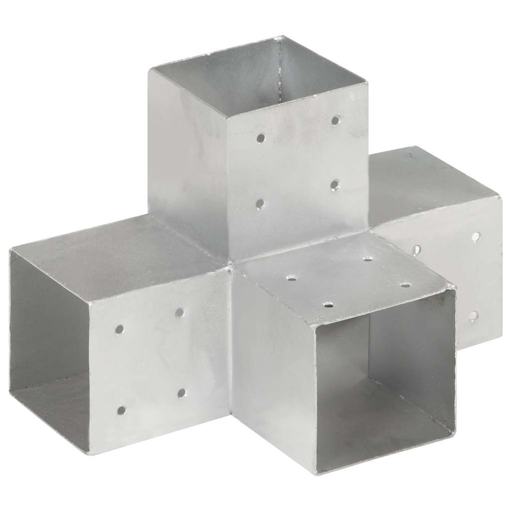 Connettori Pali a Forma di X 4 pz in Metallo Zincato 101x101 mm vidaXL