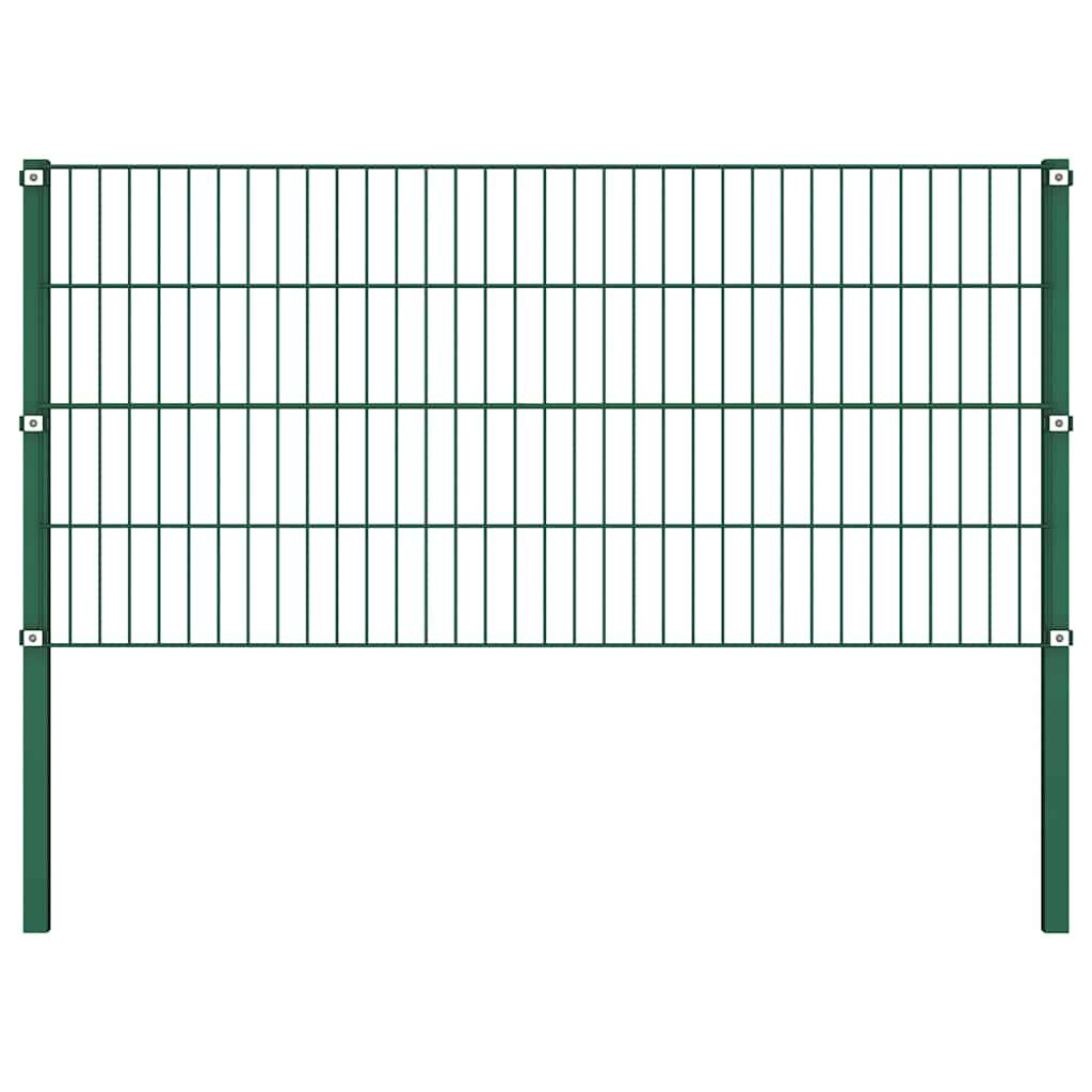 Pannello di recinzione con pali in ferro 1040x80 cm verde vidaXL
