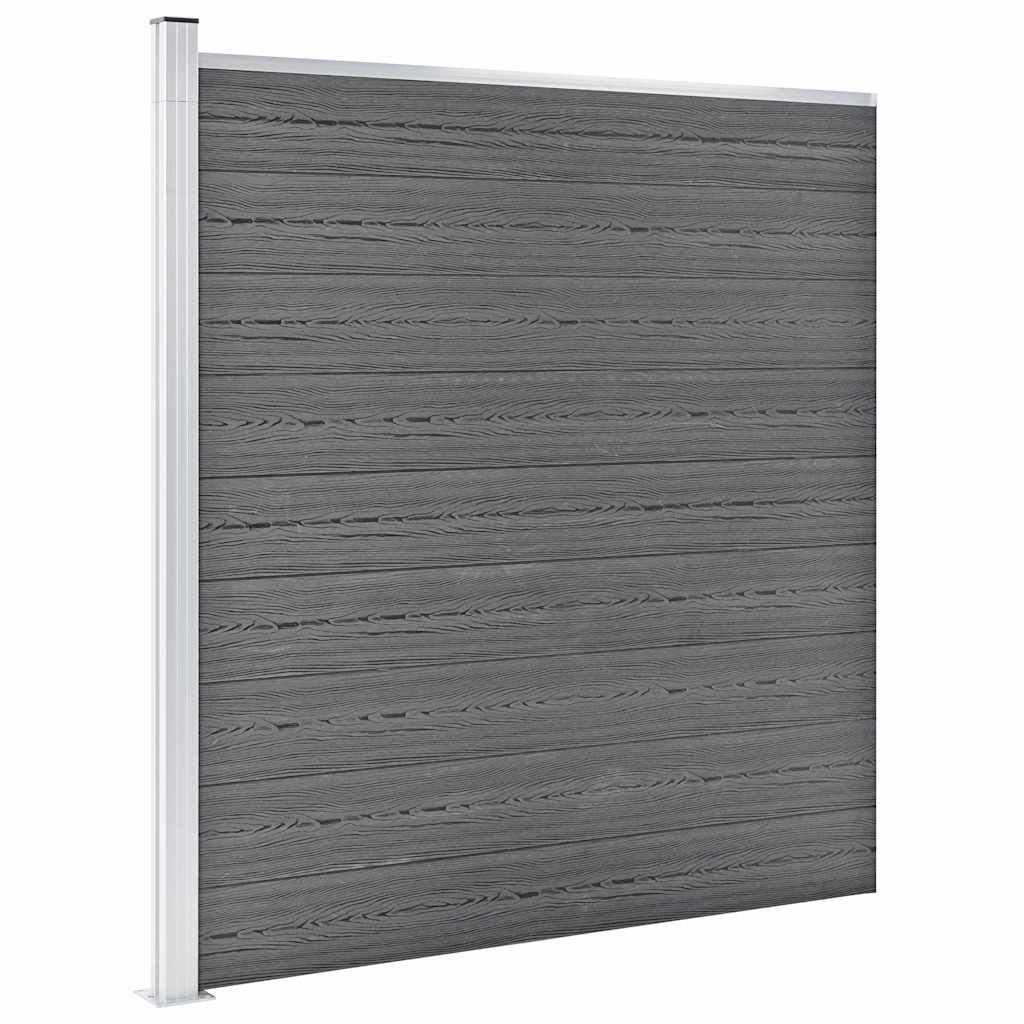 Pannelli Recinzione WPC 9 Quadrati 1 Inclinato 1657x186cm Grigi vidaXL