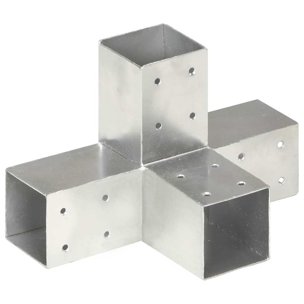 Connettori per Pali a Forma di X 4 pz in Metallo Zincato 71x71 mm vidaXL