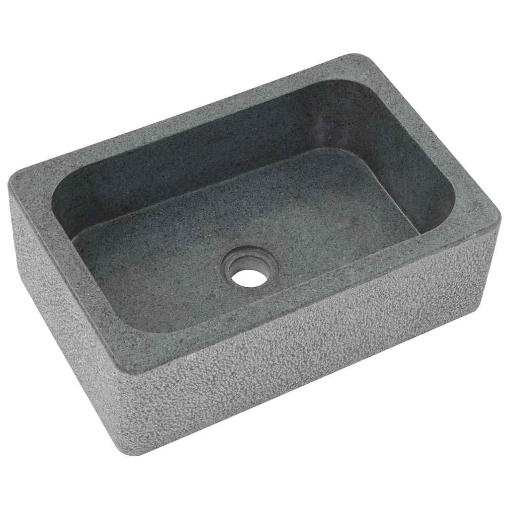 Lavandino 45x30x15 cm in Pietra di Fiume Nero vidaXL