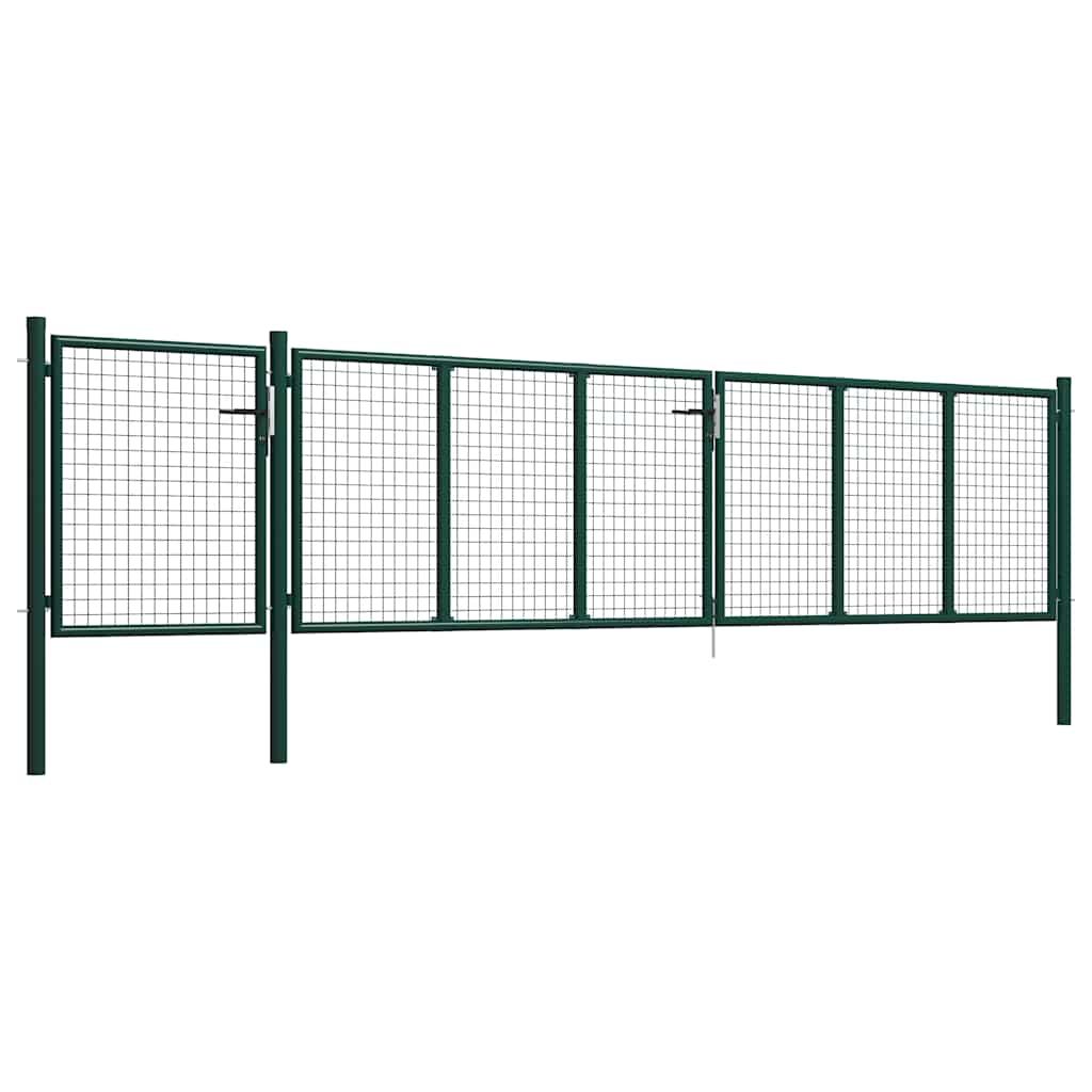 Cancello da Giardino in Acciaio 500x100 cm Verde vidaXL