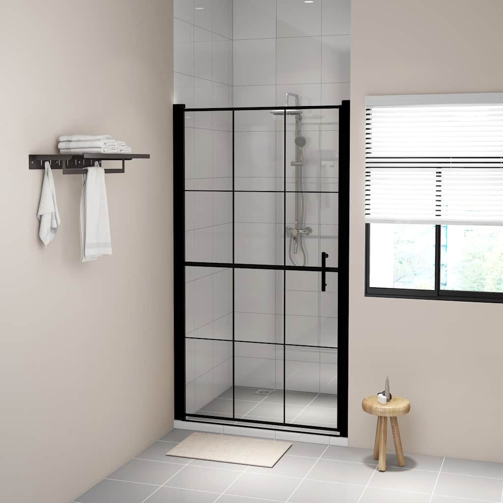 Porta per Doccia in Vetro Temperato 100x178 cm Nera vidaXL