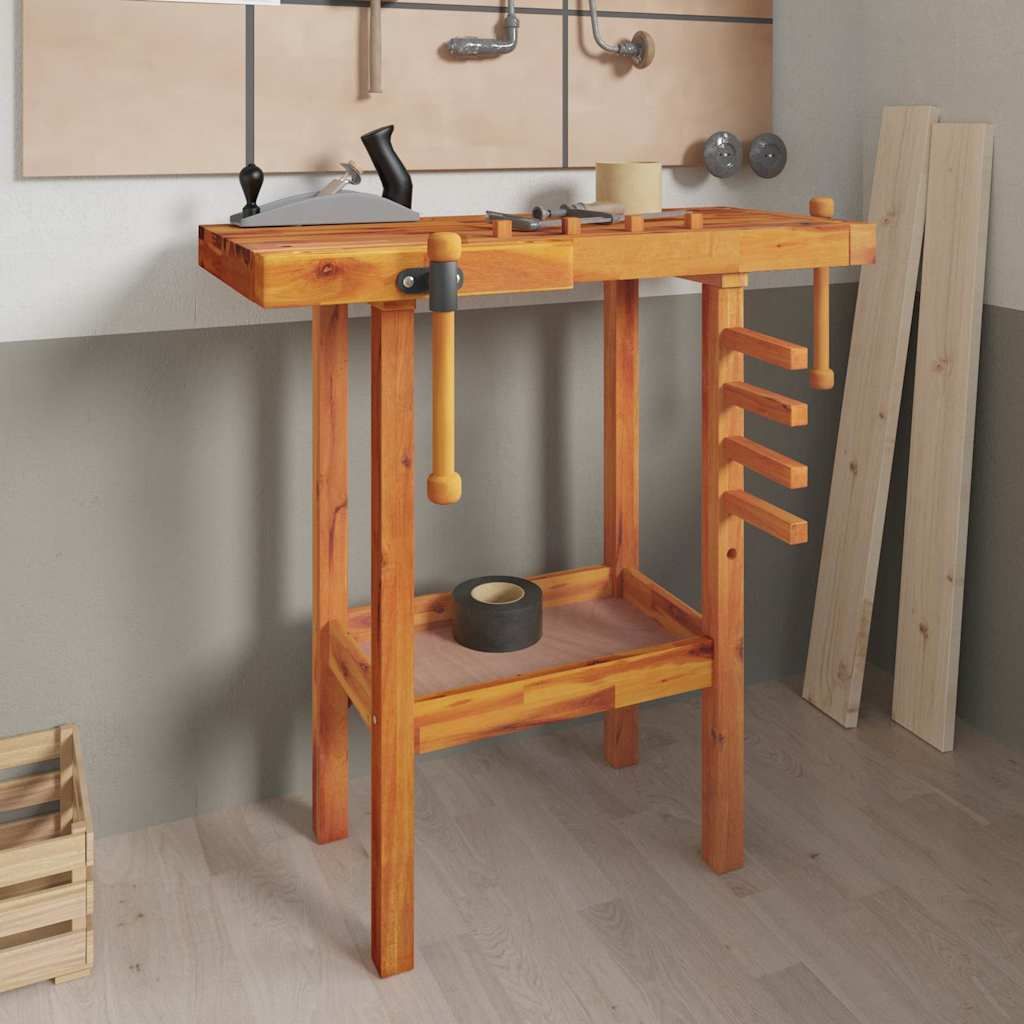 Banco da Lavoro con Morse 92x48x83 cm Legno Massello di Acacia vidaXL