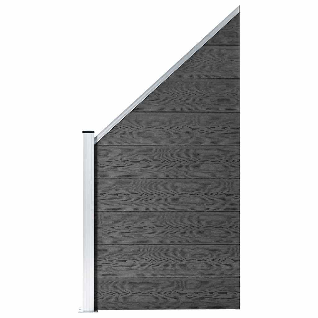 Set Pannelli di Recinzione in WPC 1138x(105-186) cm Nero vidaXL