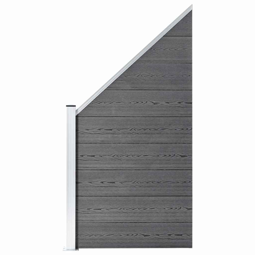 Pannelli Recinzione WPC 1 Quadrato 1 Inclinato 273x186 cm Grigi vidaXL