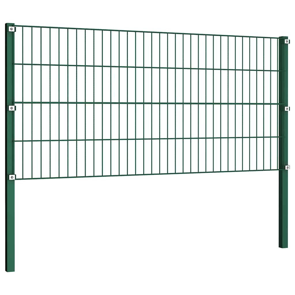 Pannello di recinzione con pali in ferro 176,5x80 cm verde vidaXL