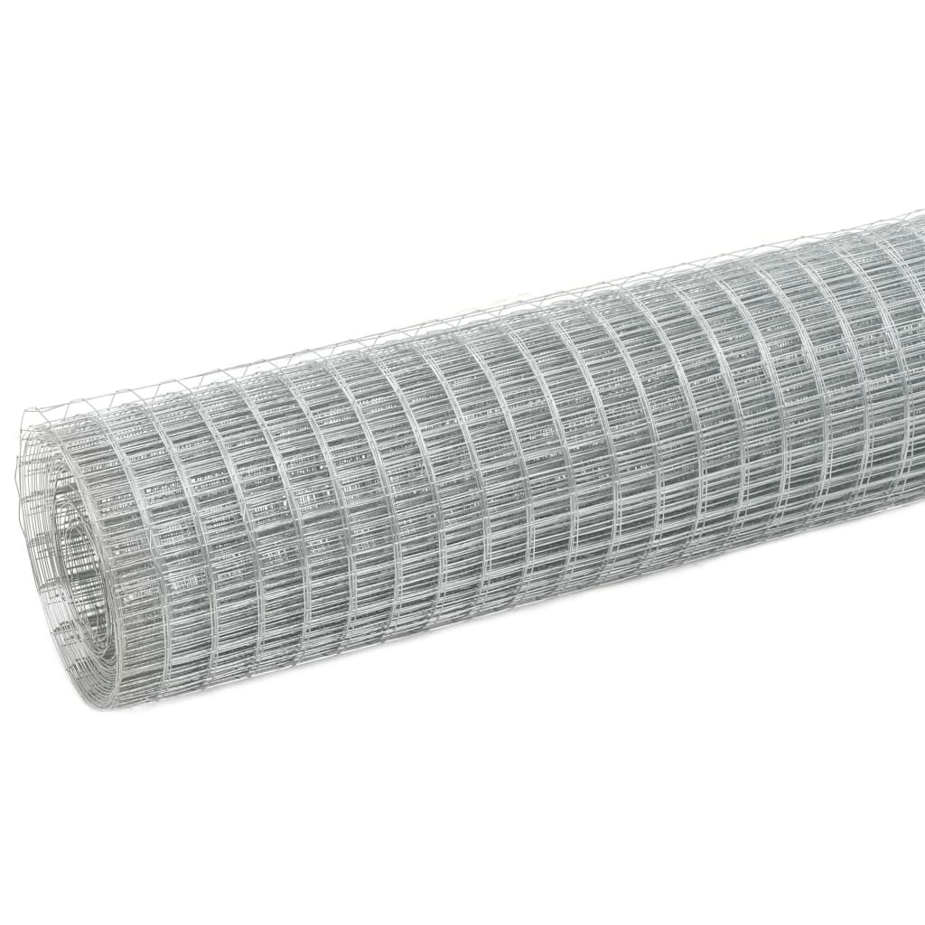Recinzione in Rete per Pollaio Acciaio Zincato 10x1,5 m Argento vidaXL