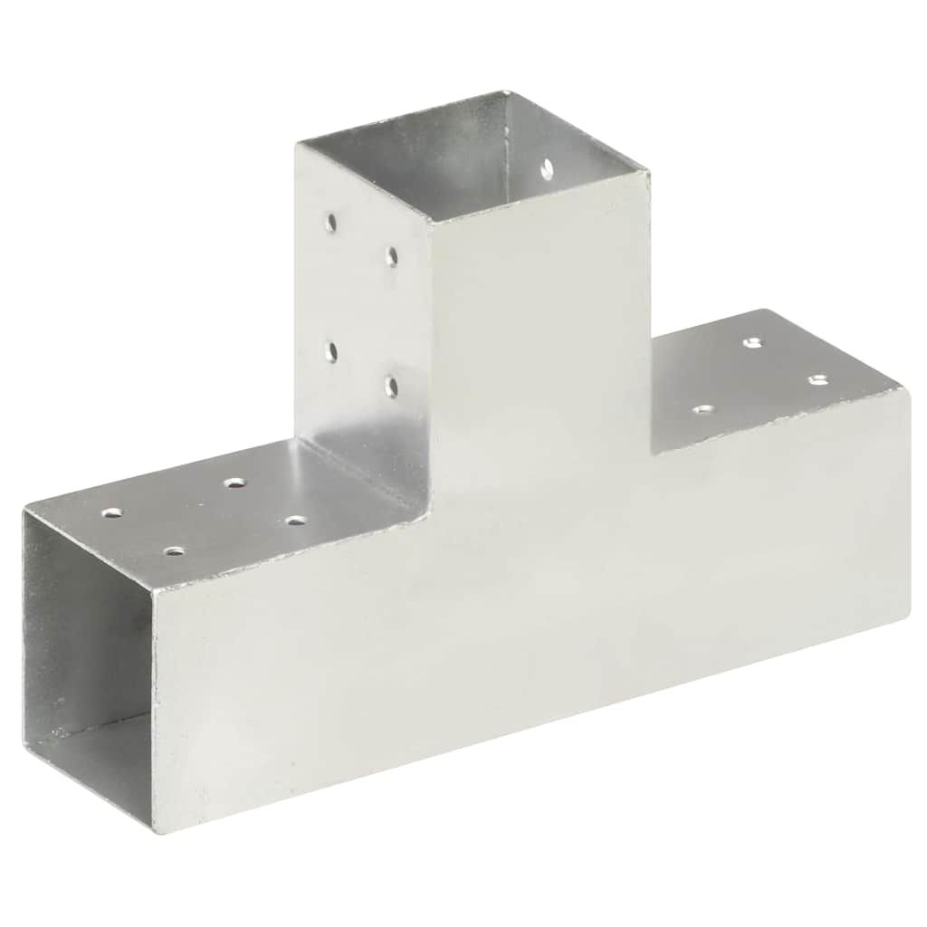 Connettori per Pali a Forma di T 4 pz Metallo Zincato 81x81 mm vidaXL