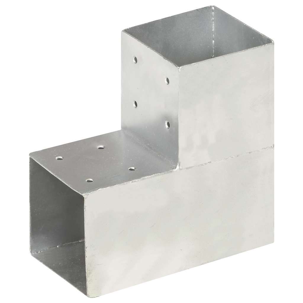 Connettori Pali a Forma di L 4 pz in Metallo Zincato 101x101 mm vidaXL