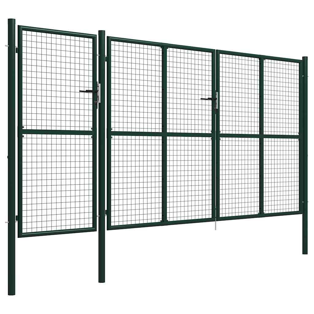 Cancello da Giardino in Acciaio 400x150 cm Verde vidaXL