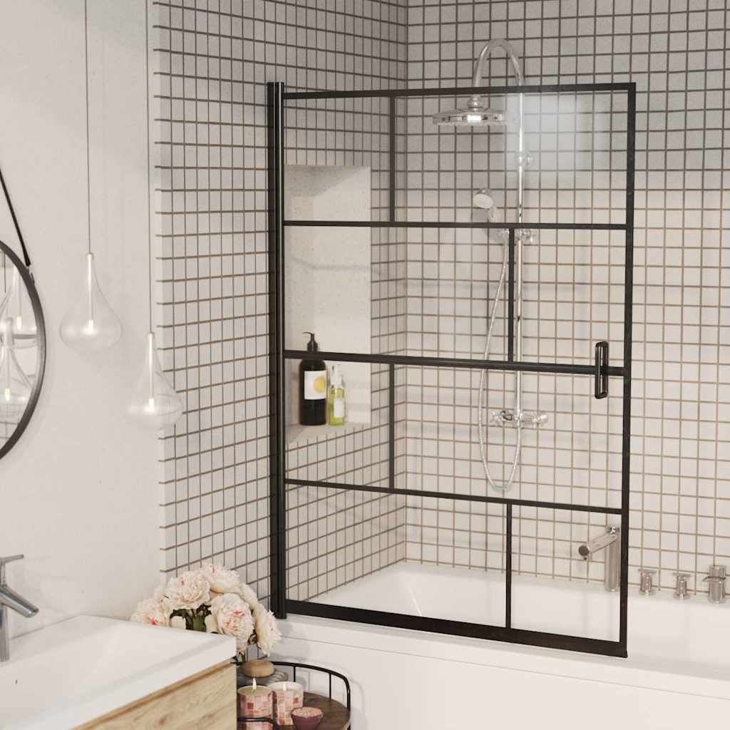 Pannello per Box Doccia in ESG 100x140 cm Nero vidaXL