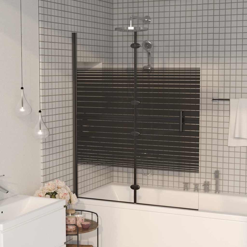 Pannello Doccia Pieghevole in ESG 100x140 cm Nero vidaXL