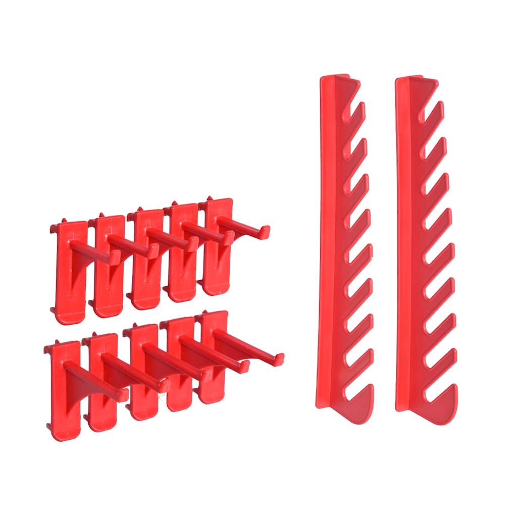 Kit Contenitori 71 pz con Pannelli a Parete Rosso e Nero vidaXL