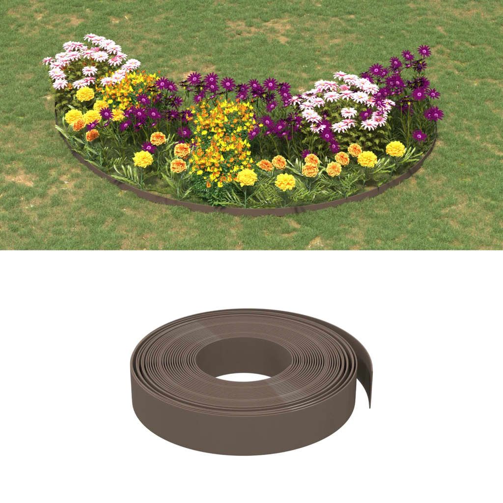 Bordatura da Giardino Marrone 10 m 10 cm in Polietilene vidaXL