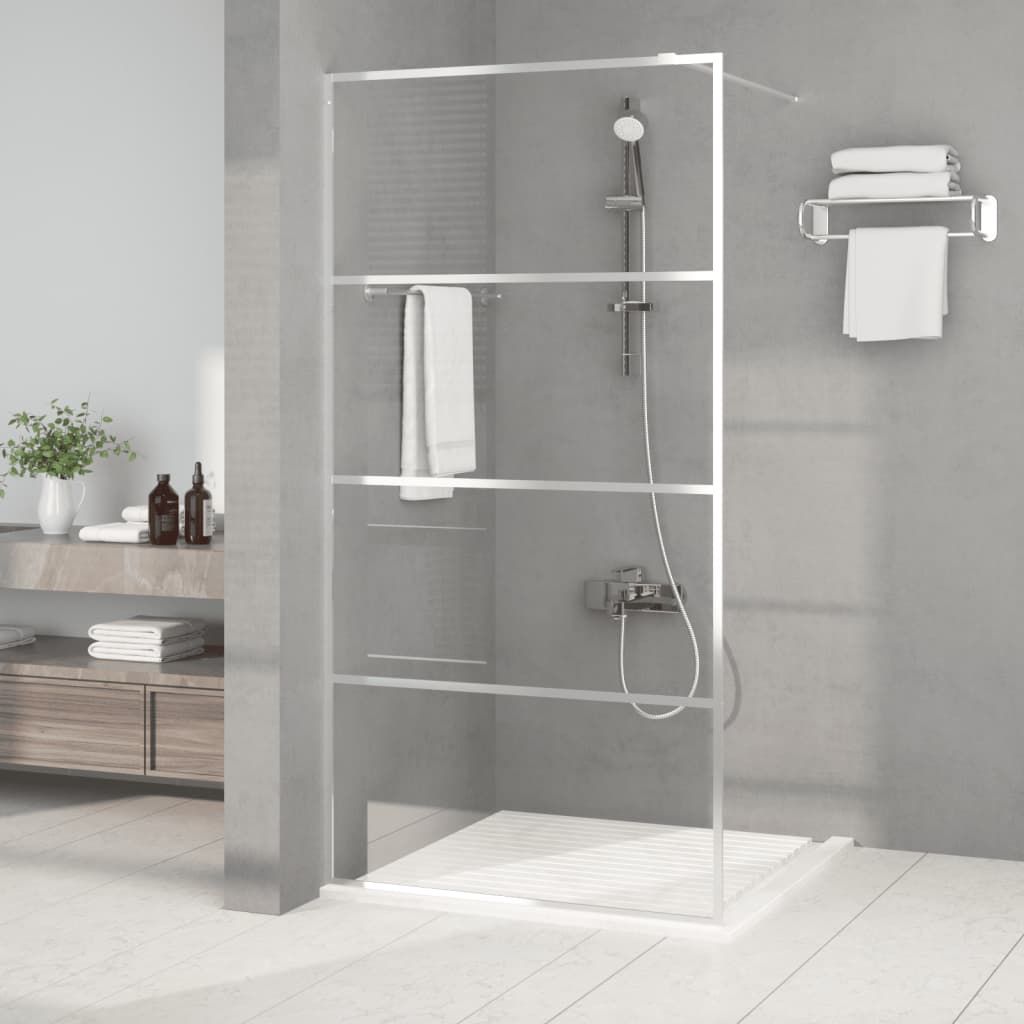 Parete Doccia Walk in Argento 100x195 cm Vetro Trasparente ESG vidaXL
